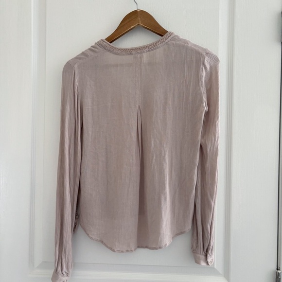 Anthropologie Floreat Blouse Gauzy Beaded Grey - Picture 5 of 9
